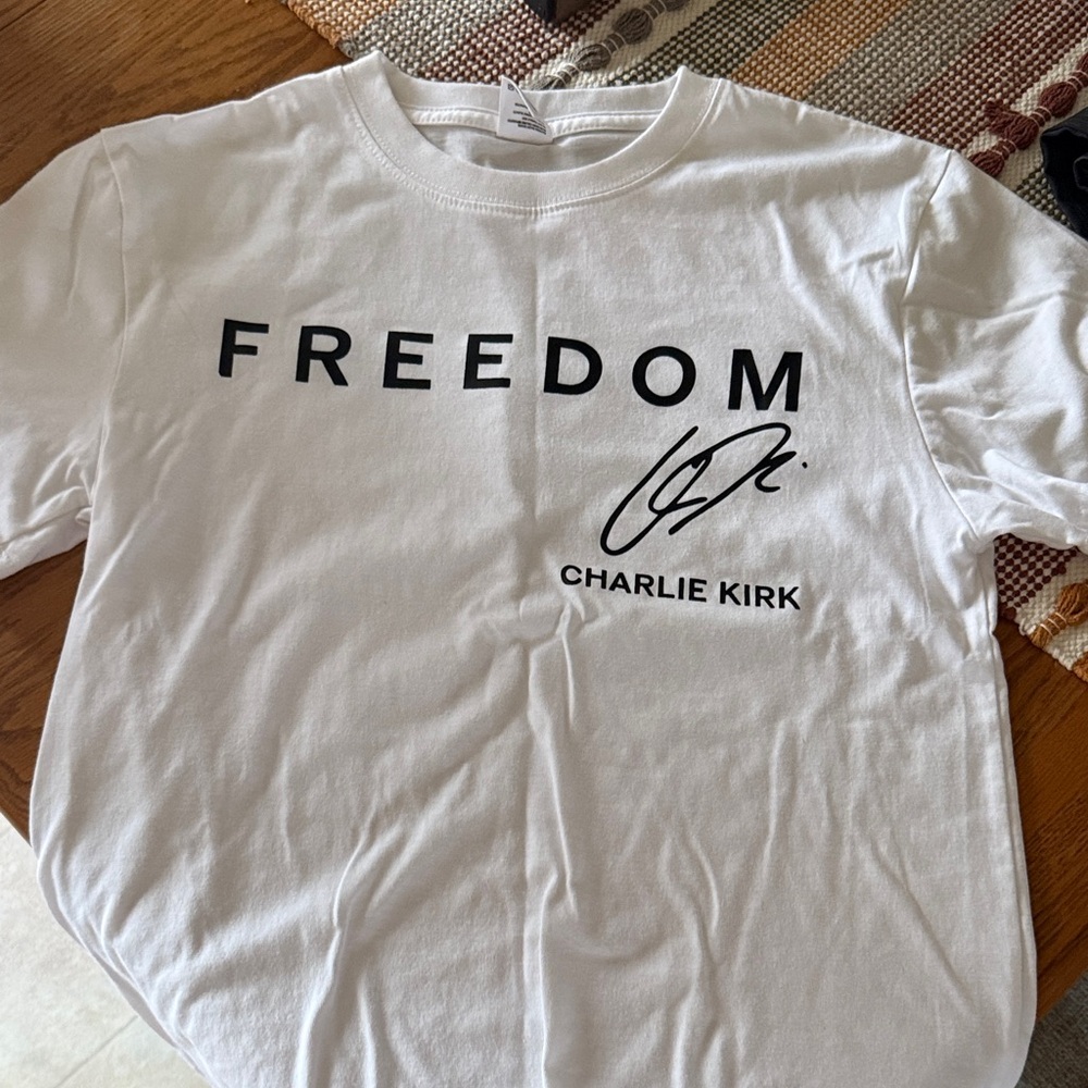 White Freedom Graphic T-Shirt